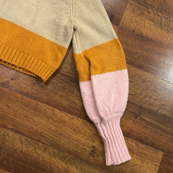 For Love & Lemons Hailey Cardigan Women’s XS Color Block Yellow Maroon Pink - Picture 7 of 7